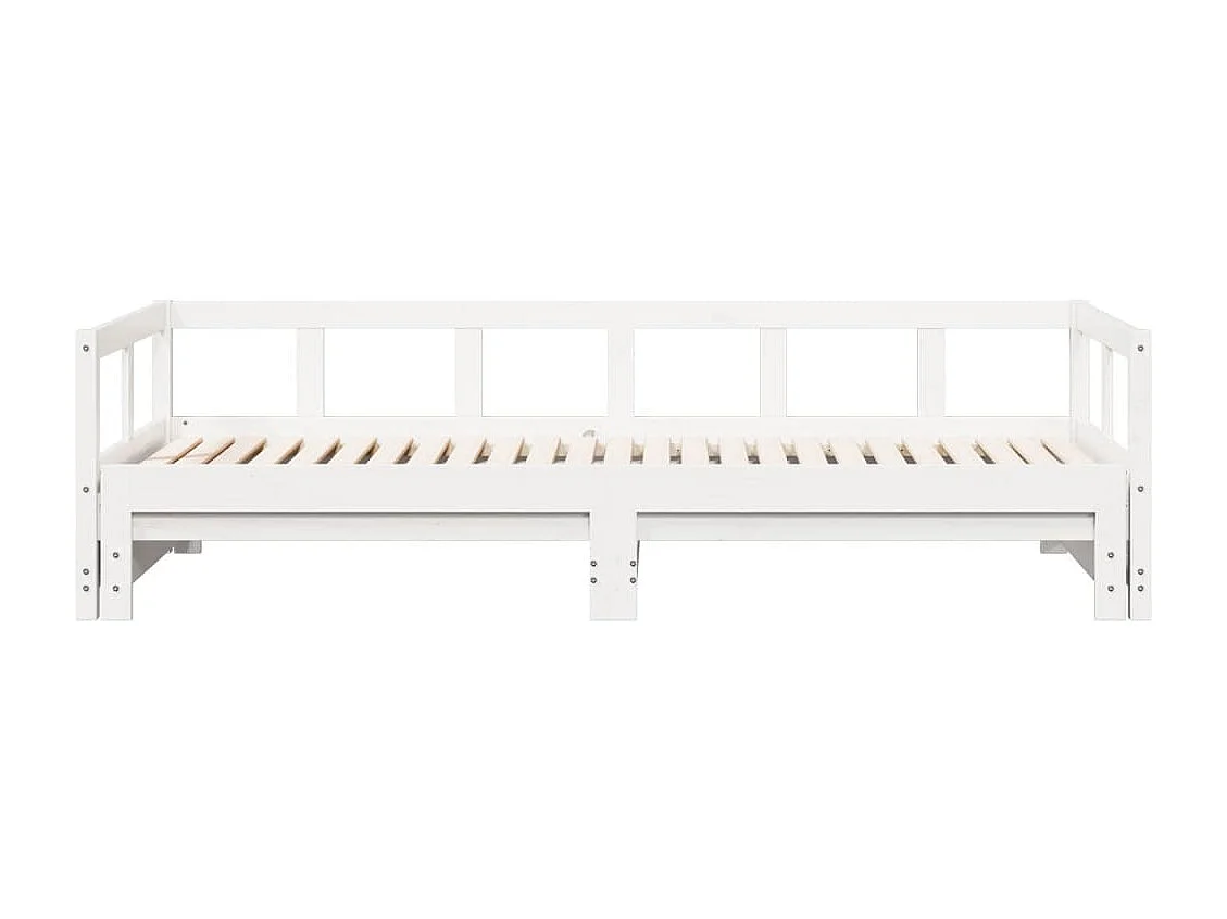 Lit de jour sans matelas blanc 90x200 cm bois de pin massif