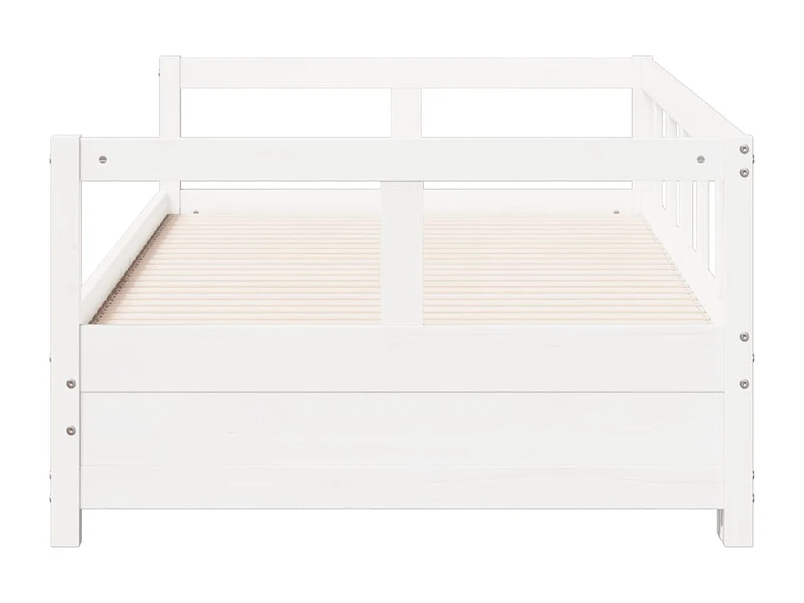 Lit de jour sans matelas blanc 90x200 cm bois de pin massif
