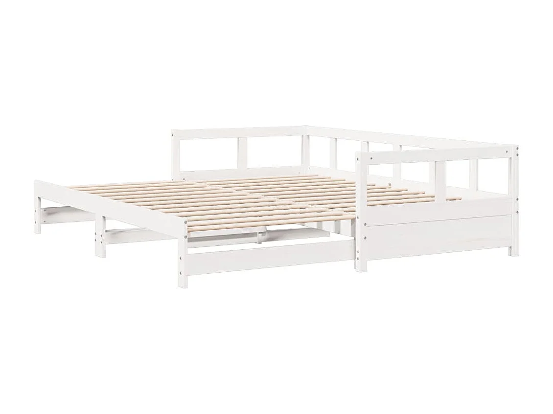 Lit de jour sans matelas blanc 90x200 cm bois de pin massif