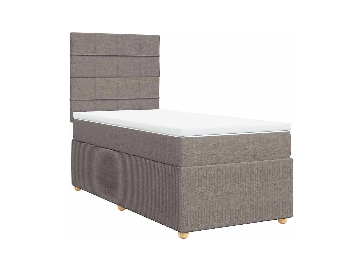 Cama com molas/colchão 90x190 cm tecido castanho-acinzentado