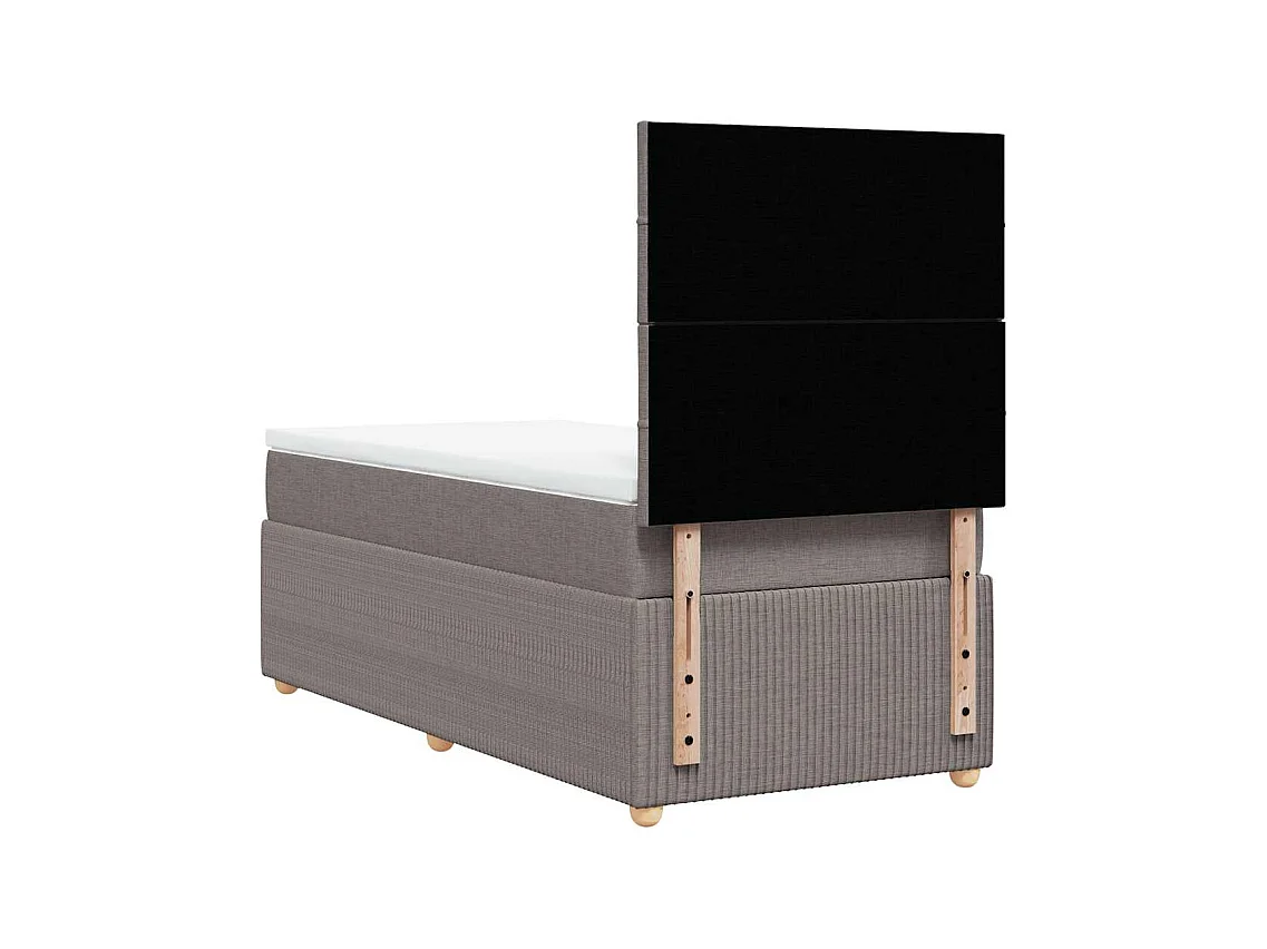 Cama com molas/colchão 90x190 cm tecido castanho-acinzentado