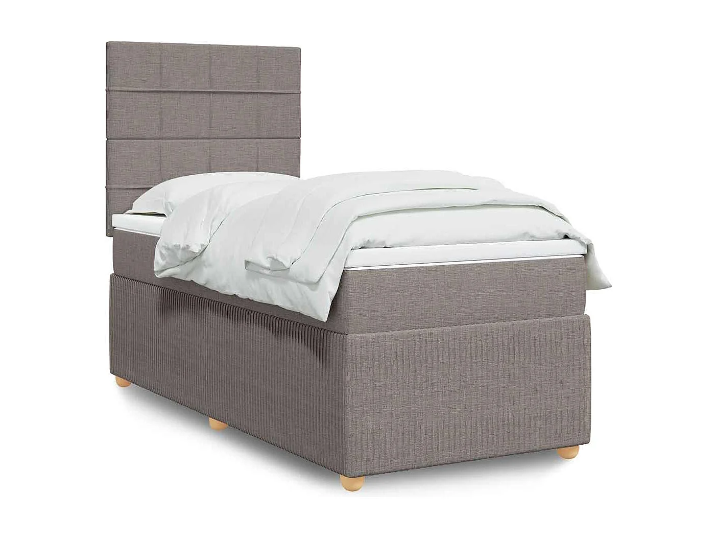 Sommier à lattes de lit avec matelas Taupe 90x190 cm Tissu