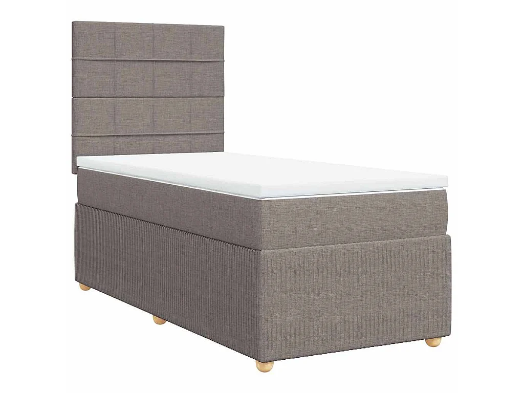 Giroletto a Molle con Materasso Tortora 90x190 cm in Tessuto