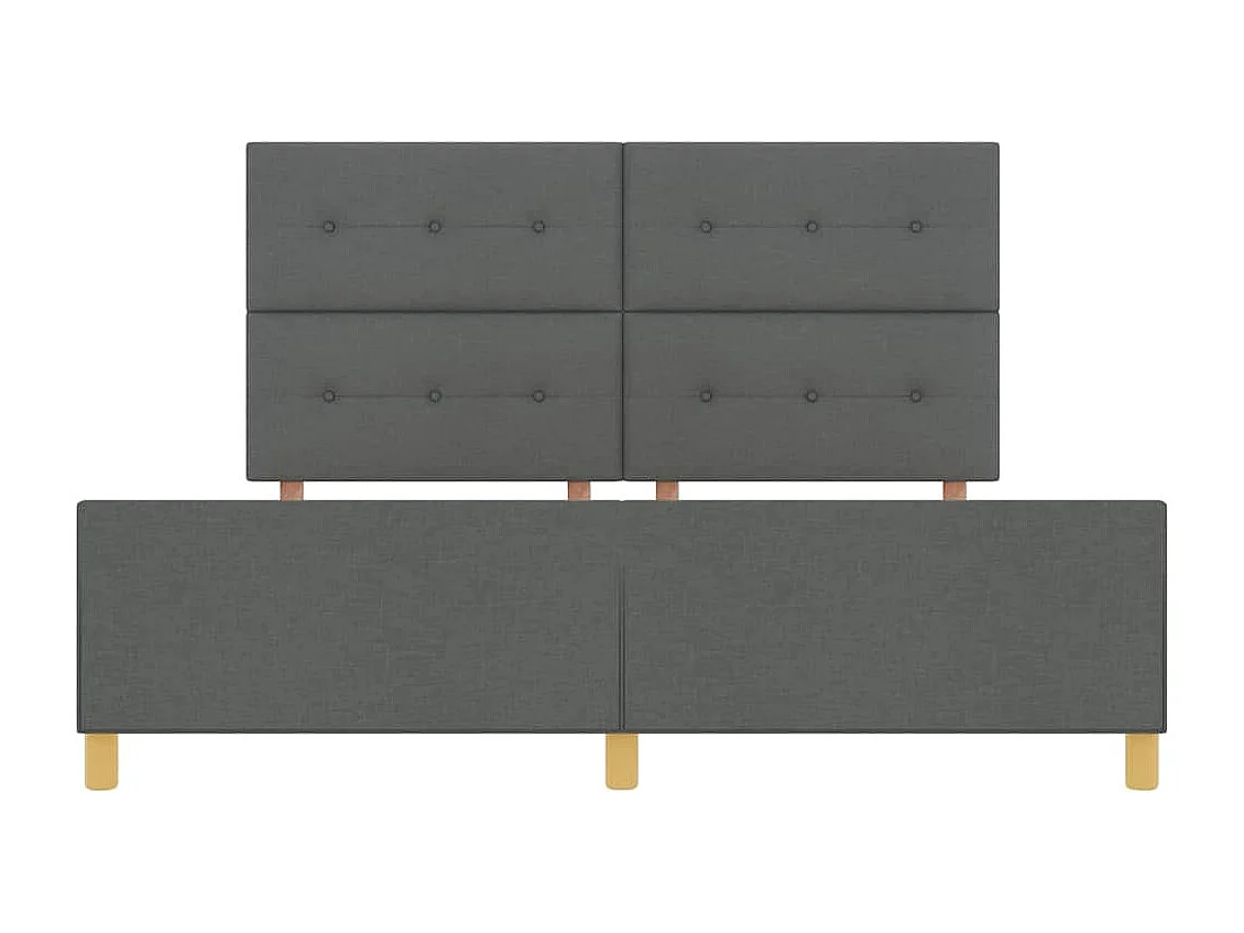 Bettgestell mit Kopfteil Dunkelgrau 180 x 200 cm Stoff