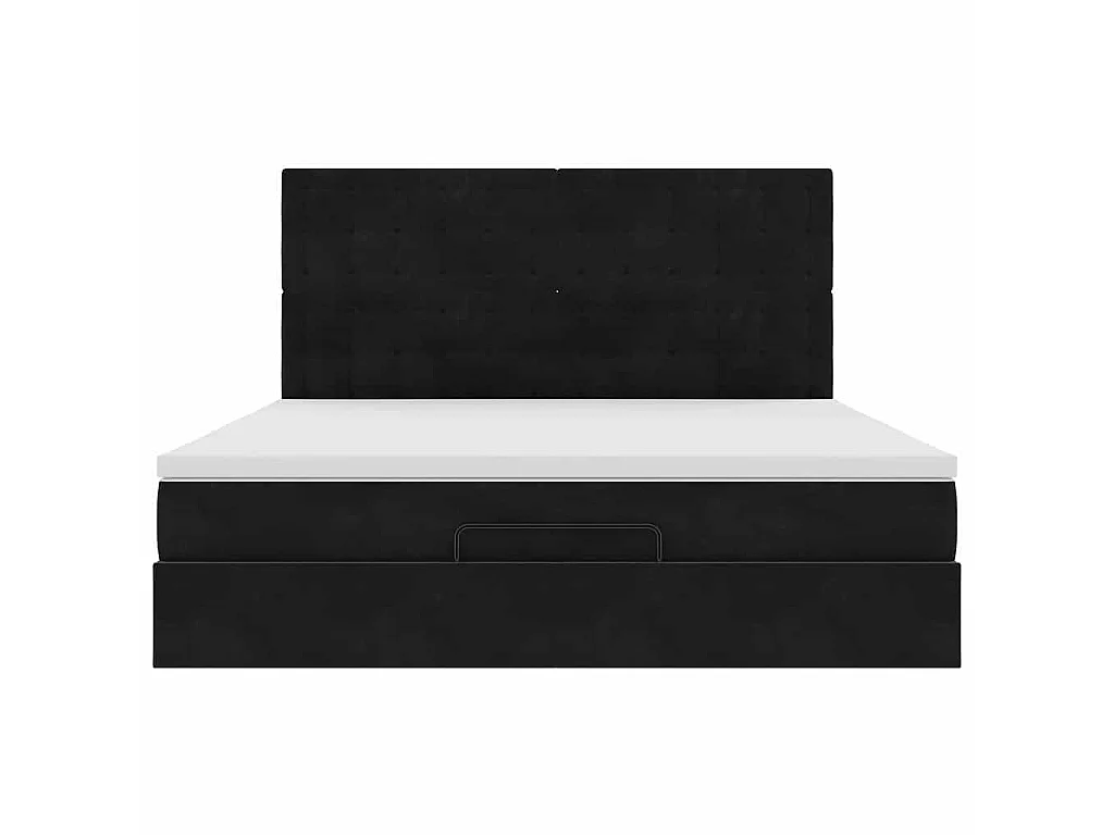Ottoman bed met matrassen 160x200cm fluweel zwart