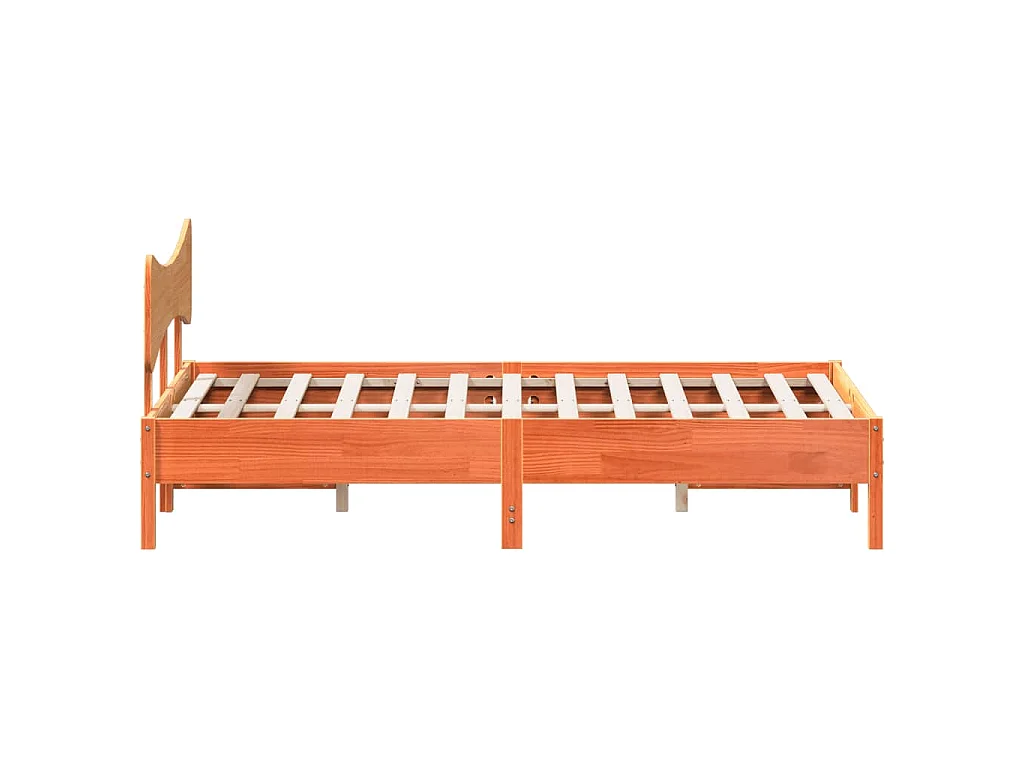 Bedframe zonder matras massief grenenhout wasbruin 140x200 cm
