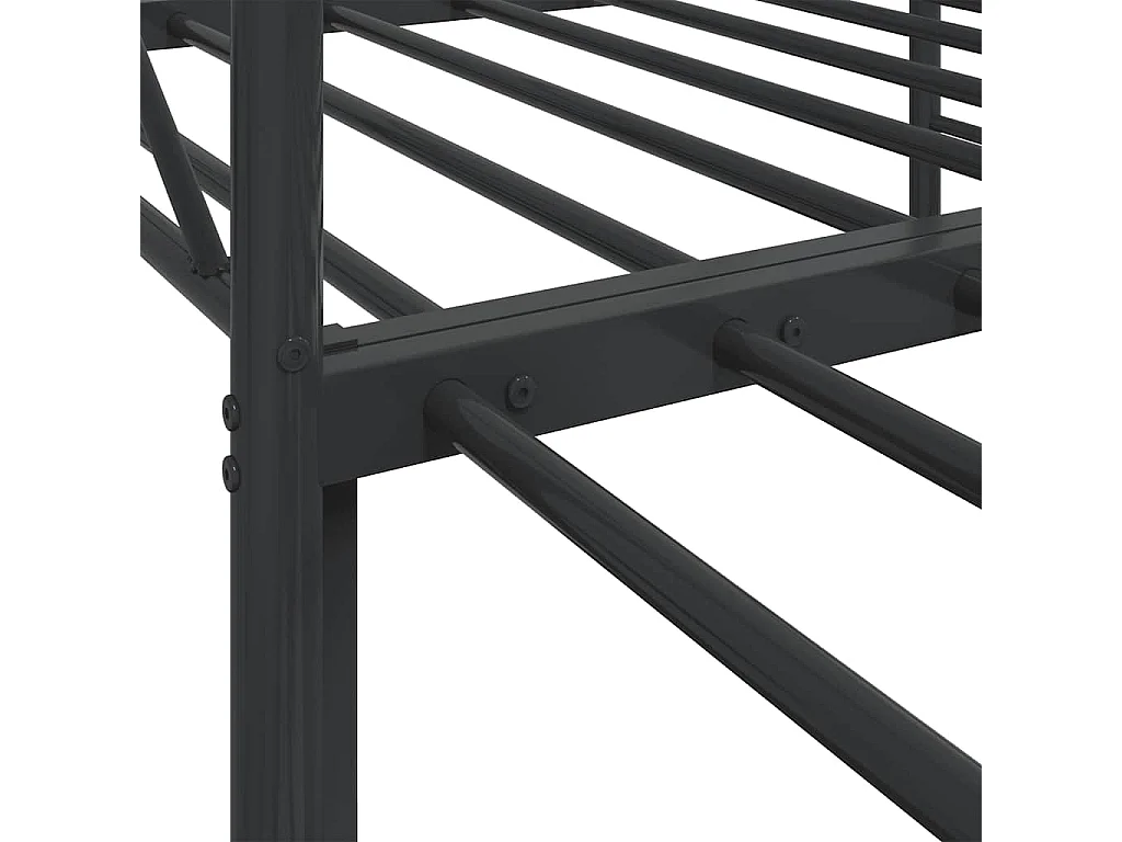 Slaapbank met onderschuifbed zonder matras 90x200cm staal zwart