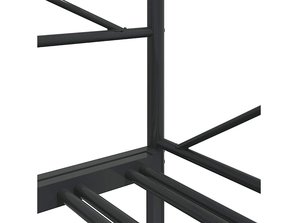Slaapbank met onderschuifbed zonder matras 90x200cm staal zwart