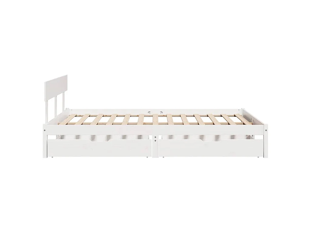 Cadre de lit sans matelas blanc 140x200 cm bois de pin massif
