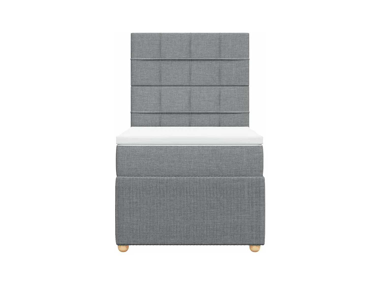 Sommier à lattes de lit avec matelas Gris clair 100x200cm Tissu