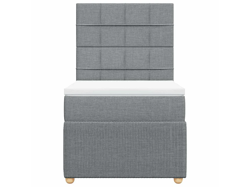 Boxspringbett mit Matratze Hellgrau 100x200 cm Stoff