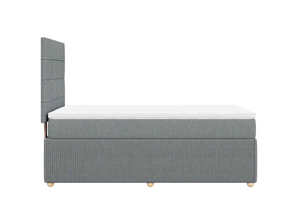 Boxspringbett mit Matratze Hellgrau 100x200 cm Stoff