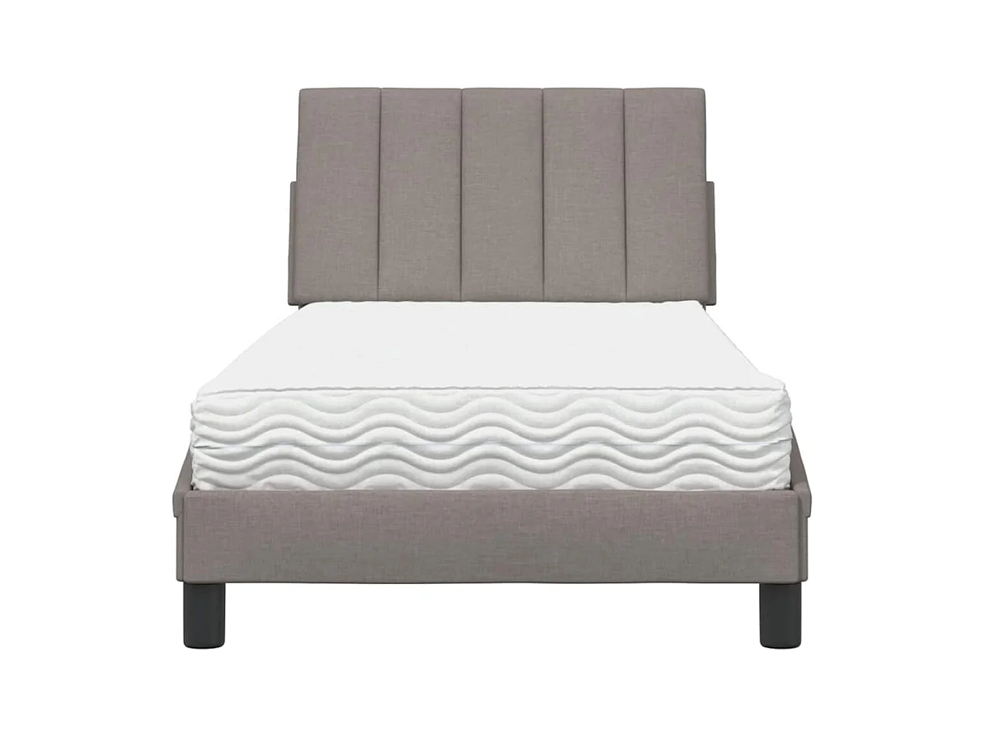 Lit avec matelas Hanko taupe 90x200 cm tissu