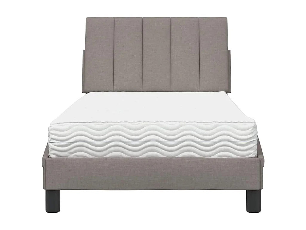 Bett mit Matratze "Hanko" Taupe 90x200 cm Stoff