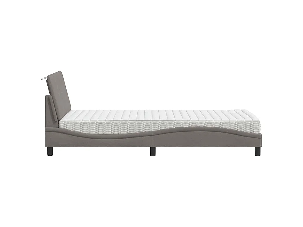 Bett mit Matratze "Hanko" Taupe 90x200 cm Stoff