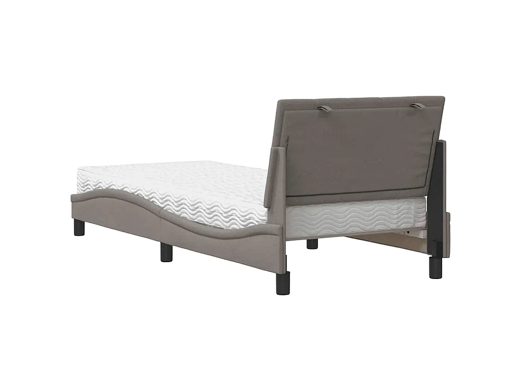 Bett mit Matratze "Hanko" Taupe 90x200 cm Stoff