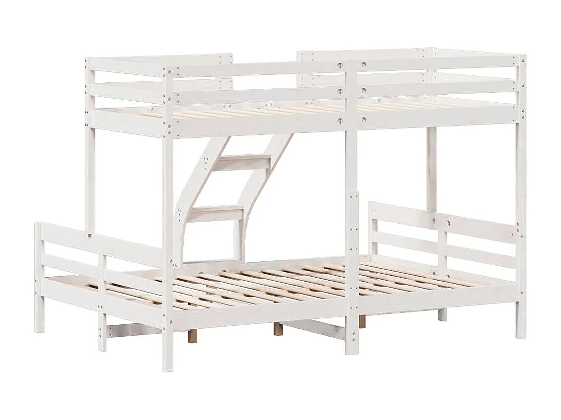 Etagenbett 80x200/140x200 cm Weiß Massivholz Kiefer