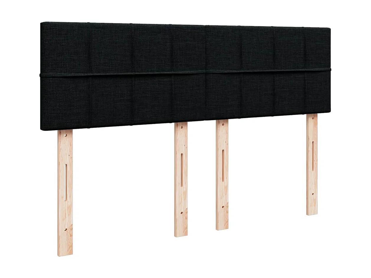 Cama box spring con colchón tela negro 140x200 cm