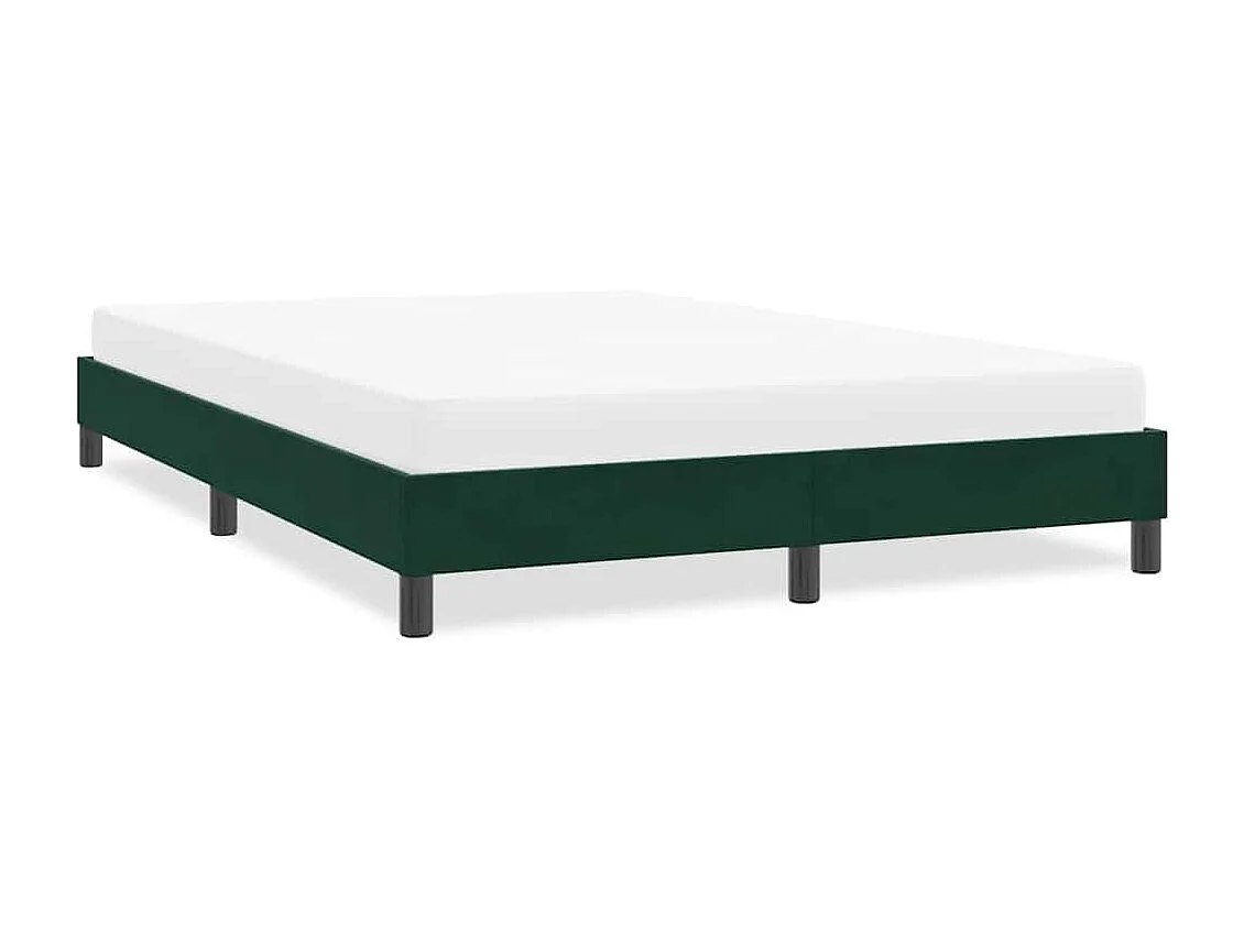Cadre de lit sans matelas vert foncé 140x220 cm velours