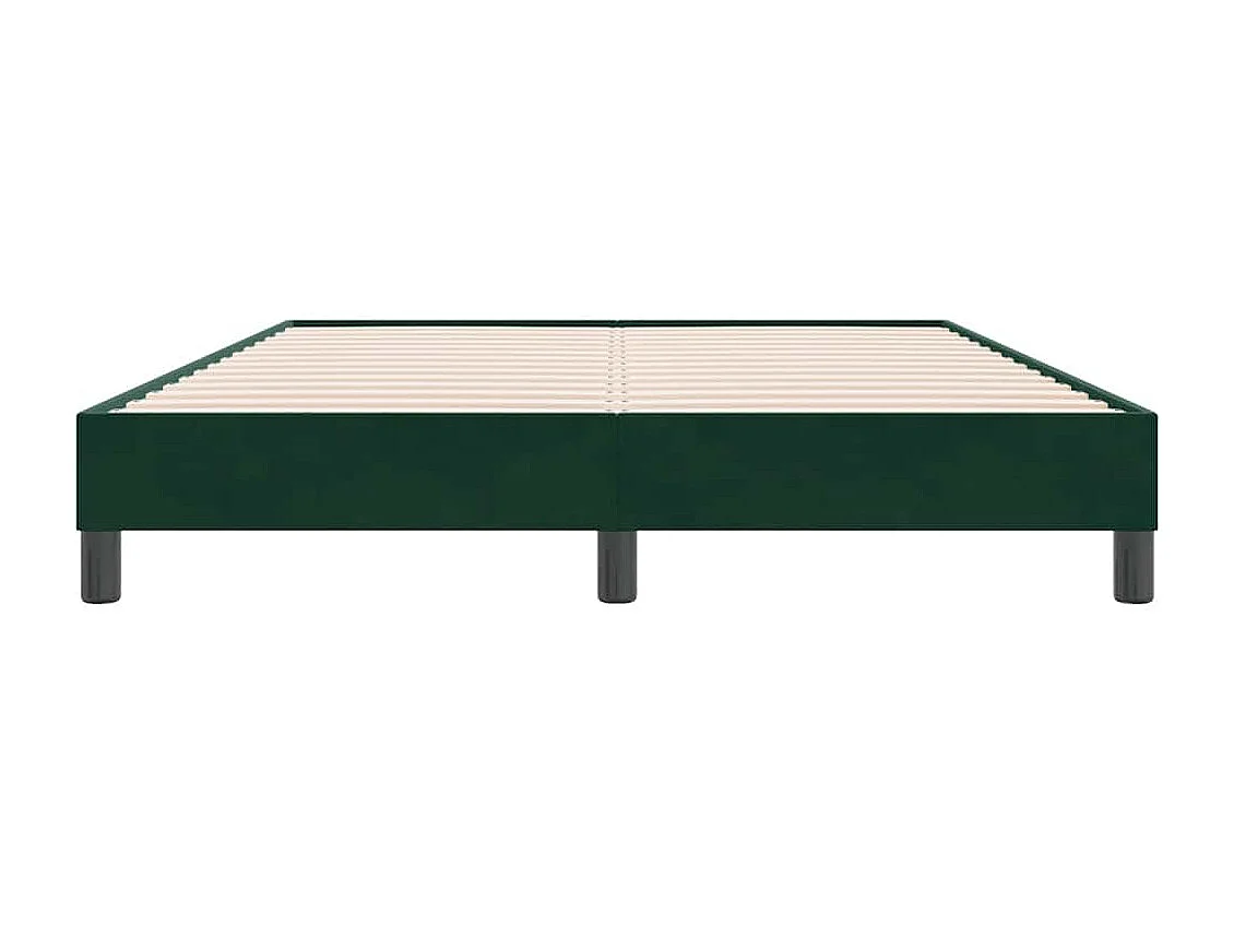 Cadre de lit sans matelas vert foncé 140x220 cm velours