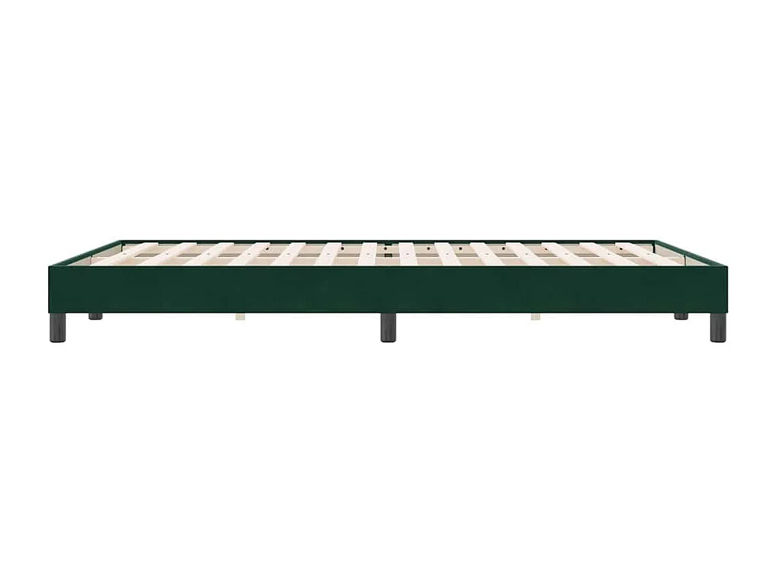 Cadre de lit sans matelas vert foncé 140x220 cm velours