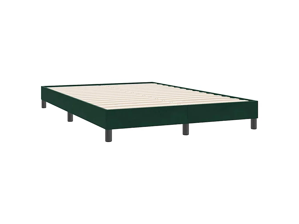 Cadre de lit sans matelas vert foncé 140x220 cm velours