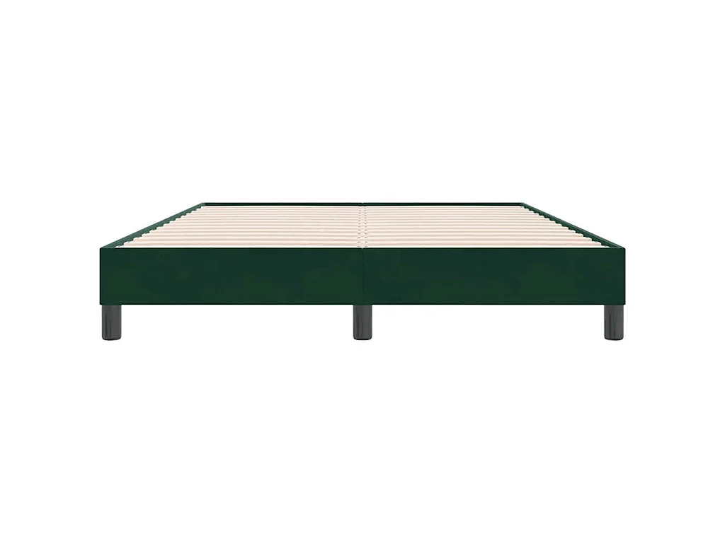 Cadre de lit sans matelas vert foncé 140x220 cm velours