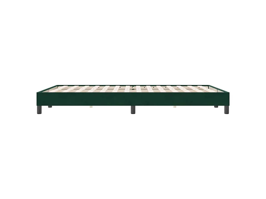 Cadre de lit sans matelas vert foncé 140x220 cm velours