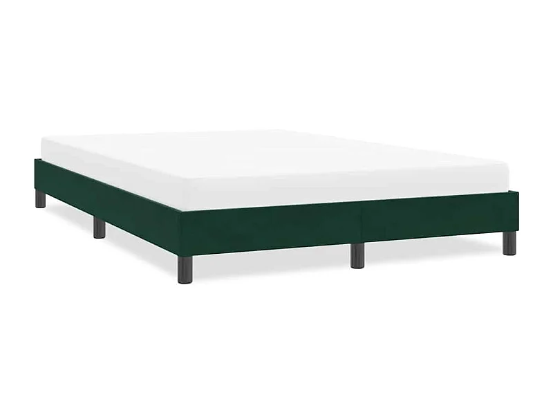 Cadre de lit sans matelas vert foncé 140x220 cm velours