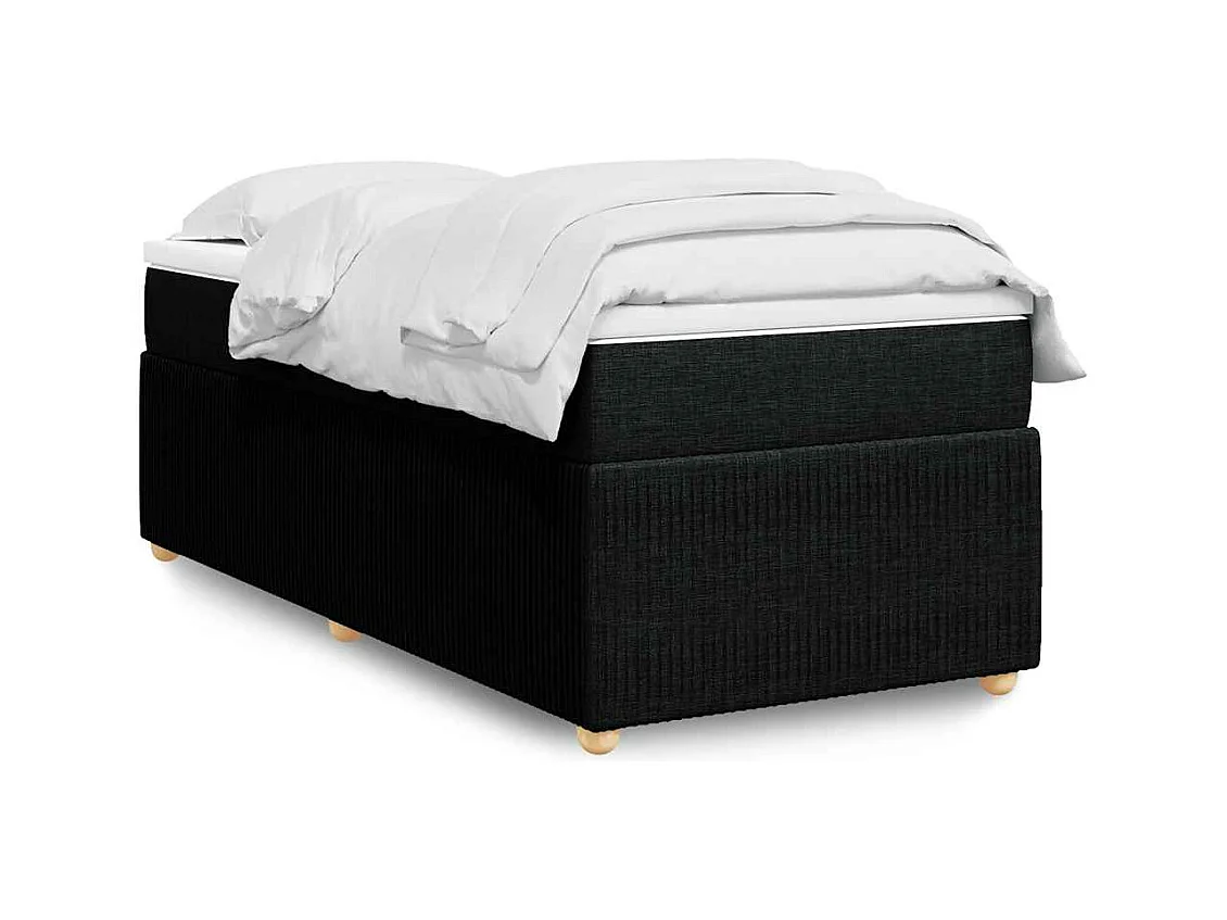 Sommier à lattes de lit avec matelas Noir 90x200 cm Tissu