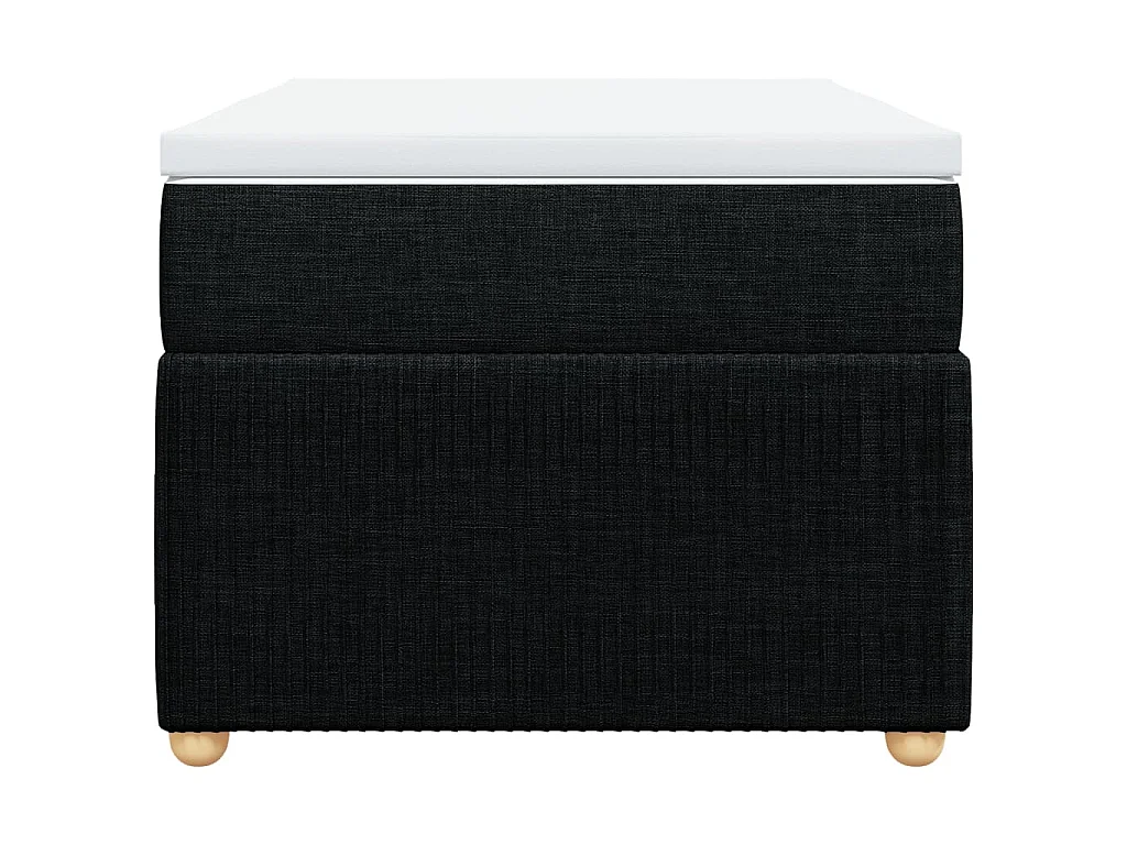 Cama box spring con colchón tela negro 90x200 cm