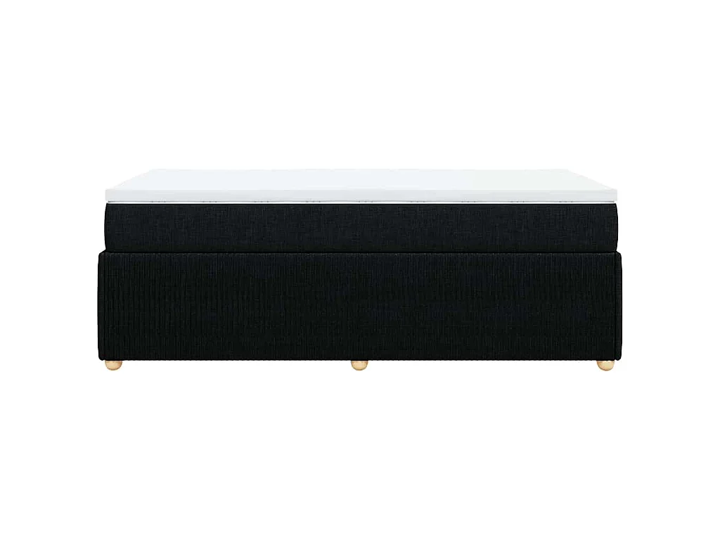 Cama box spring con colchón tela negro 90x200 cm