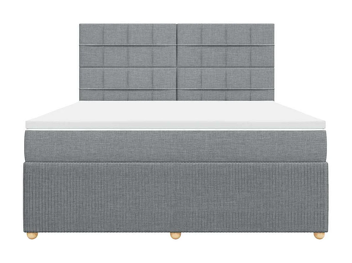 Cama com molas/colchão 180x200 cm tecido cinzento-claro