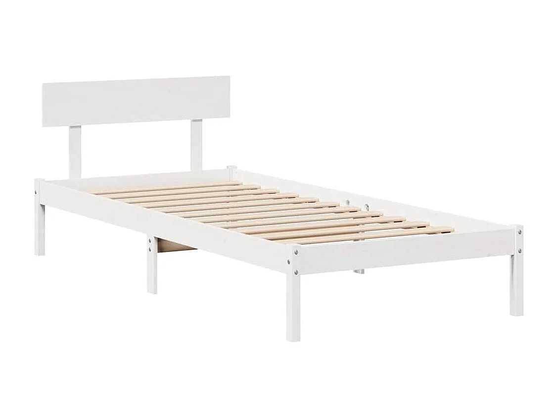 Cadre de lit sans matelas blanc 90x200 cm bois de pin massif