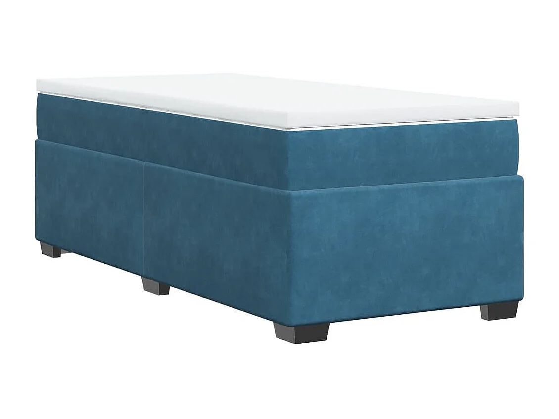 Boxspringbett mit Matratze Dunkelblau 90x190 cm Samt