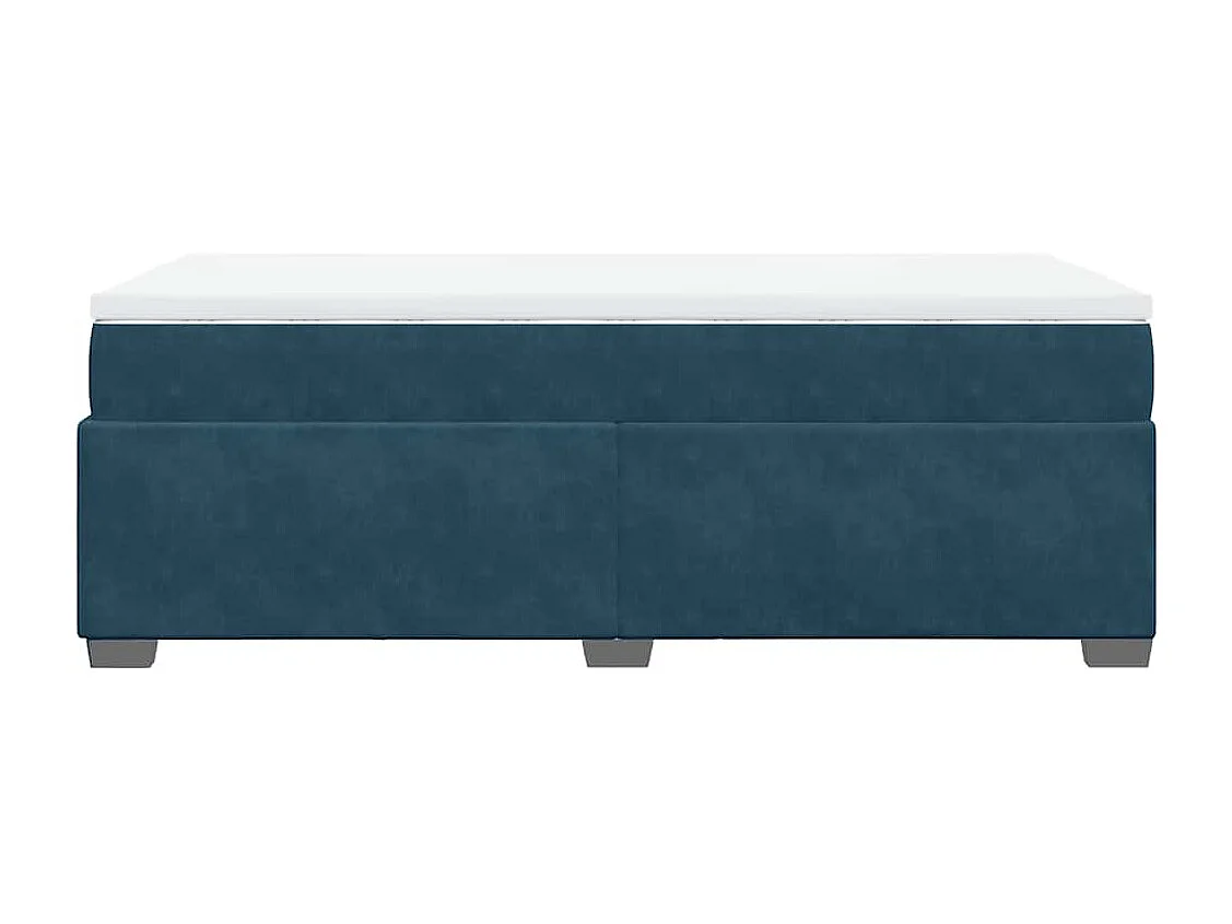 Giroletto a Molle con Materasso Blu Scuro 90x190 cm in Velluto