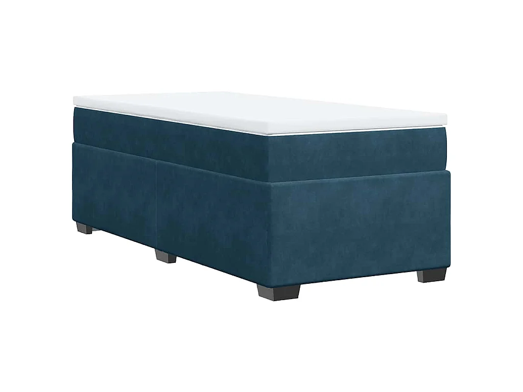 Boxspring met matras fluweel donkerblauw 90x190 cm