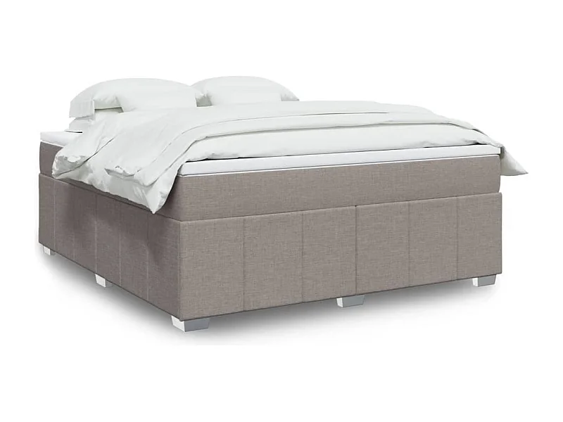 Sommier à lattes de lit avec matelas Taupe 180x200 cm Tissu