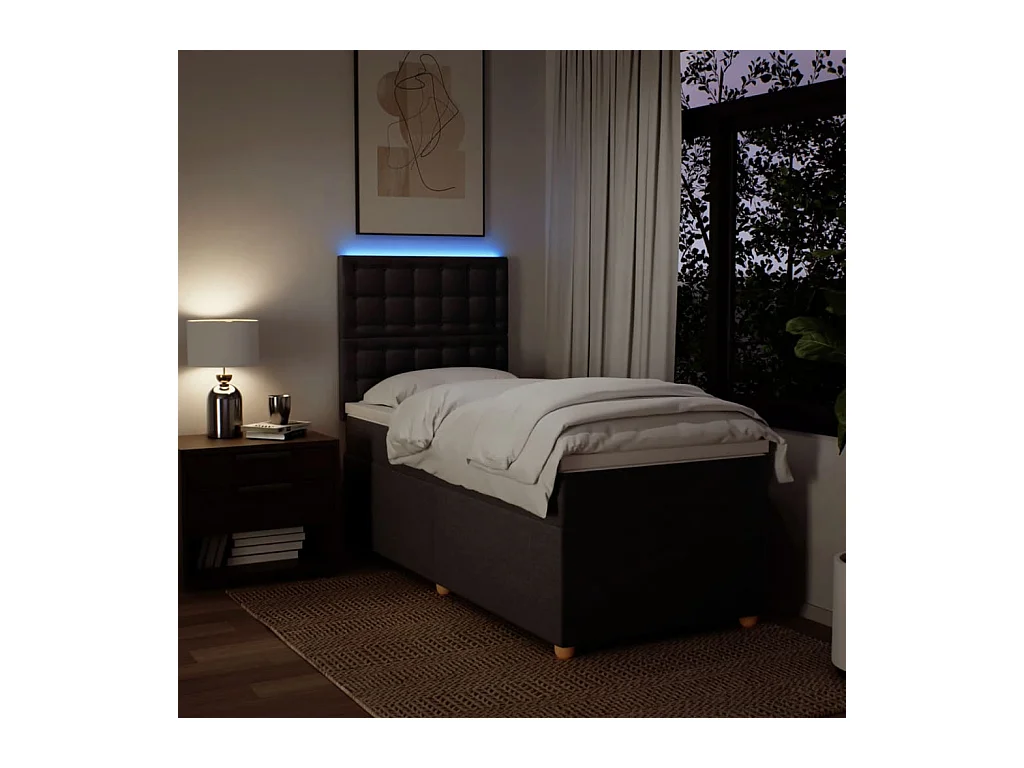 Sommier à lattes de lit avec matelas Marron foncé 100x200 cm