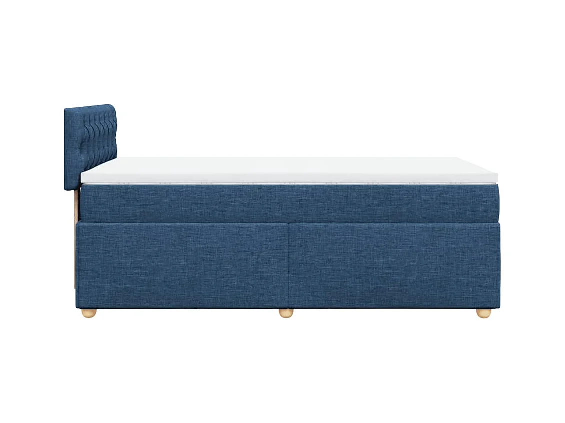 Sommier à lattes de lit avec matelas Bleu 90x200 cm Tissu