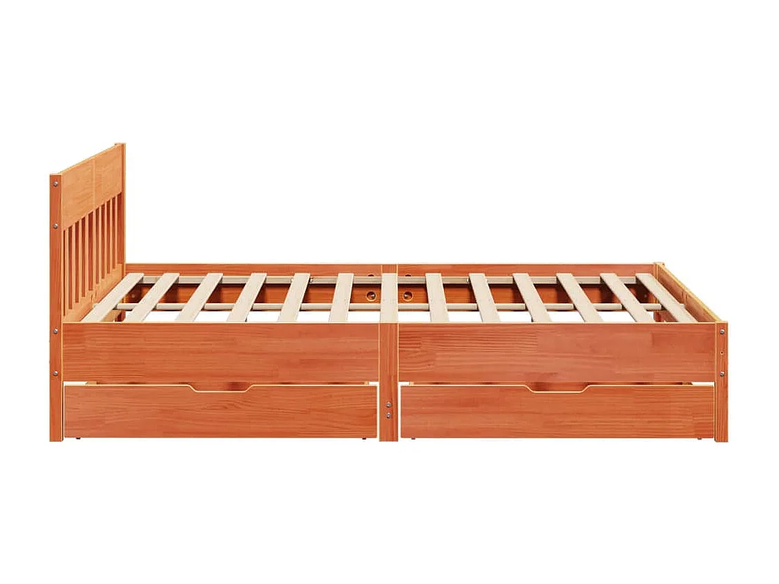 Cadre de lit sans matelas cire marron 180x200cm bois pin massif