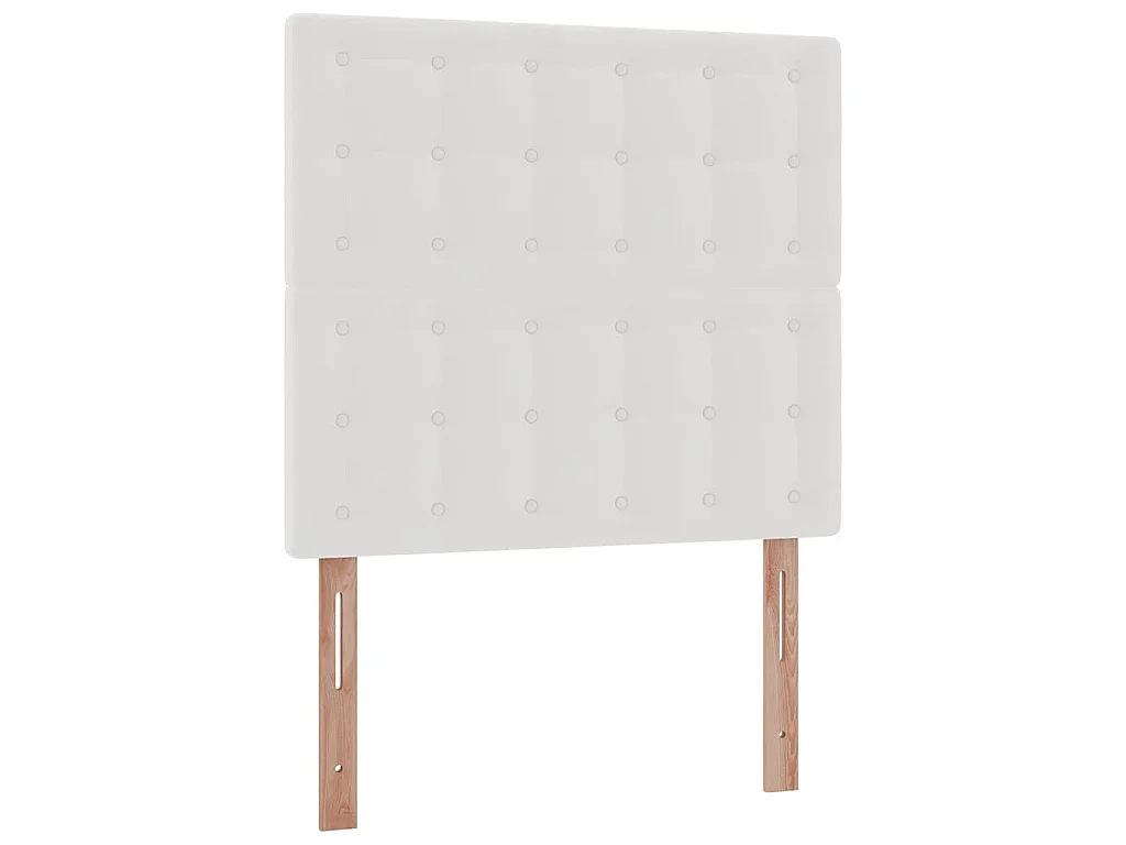 Letto Pouf con Materasso Bianco 90x200 cm Similpelle