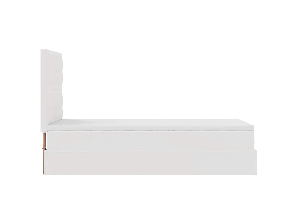 Letto Pouf con Materasso Bianco 90x200 cm Similpelle