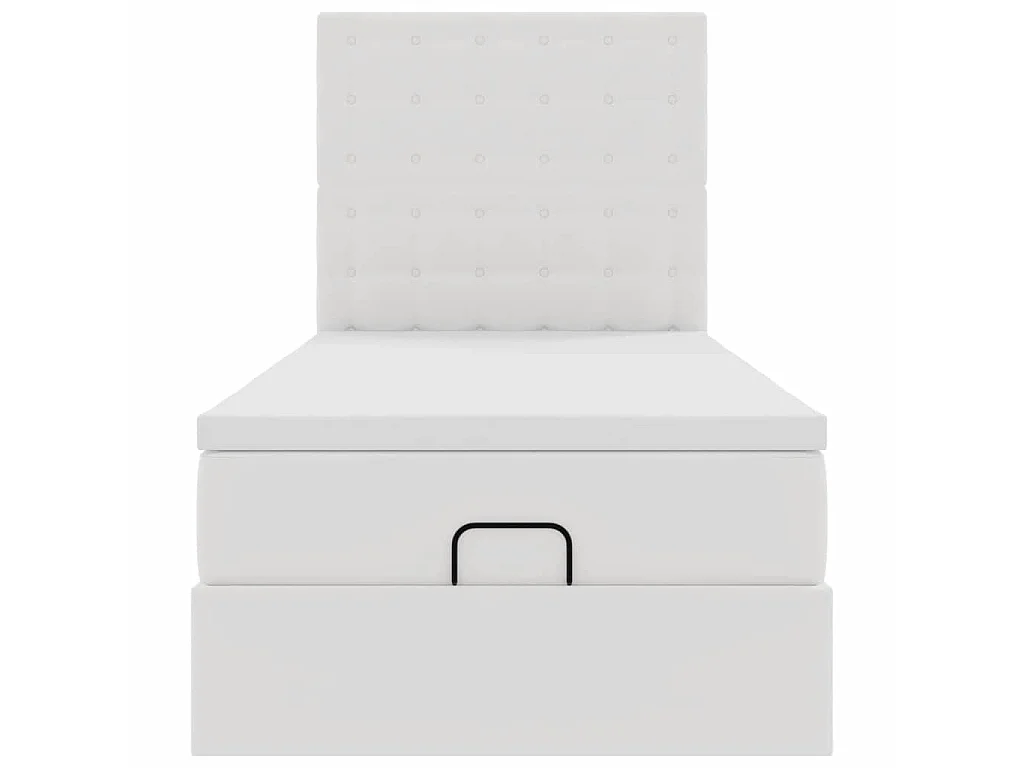 Ottomaanse bed met matras 90x200cm kunstleer wit