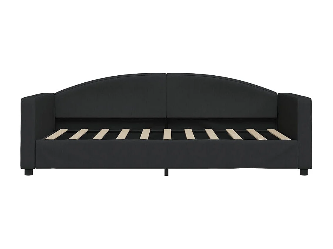 Tagesbett Ausziehbar mit Schubladen Schwarz 90x190 cm Stoff