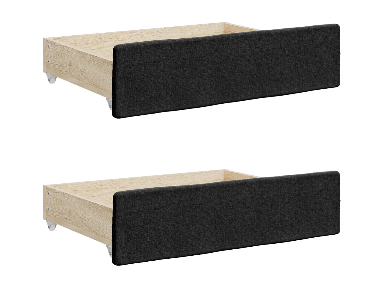 Tagesbett Ausziehbar mit Schubladen Schwarz 90x190 cm Stoff