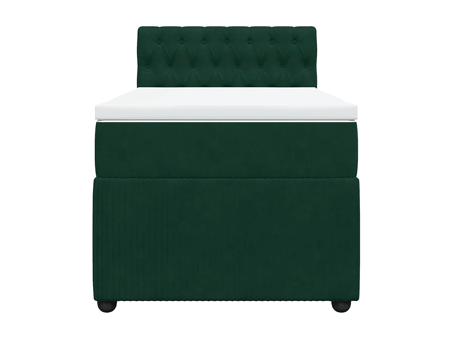 Cama com molas/colchão 90x200 cm veludo verde-escuro