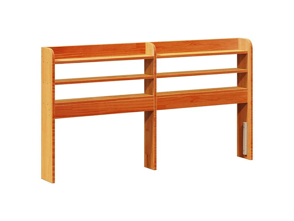 Cadre de lit et tête de lit sans matelas cire marron 140x190 cm