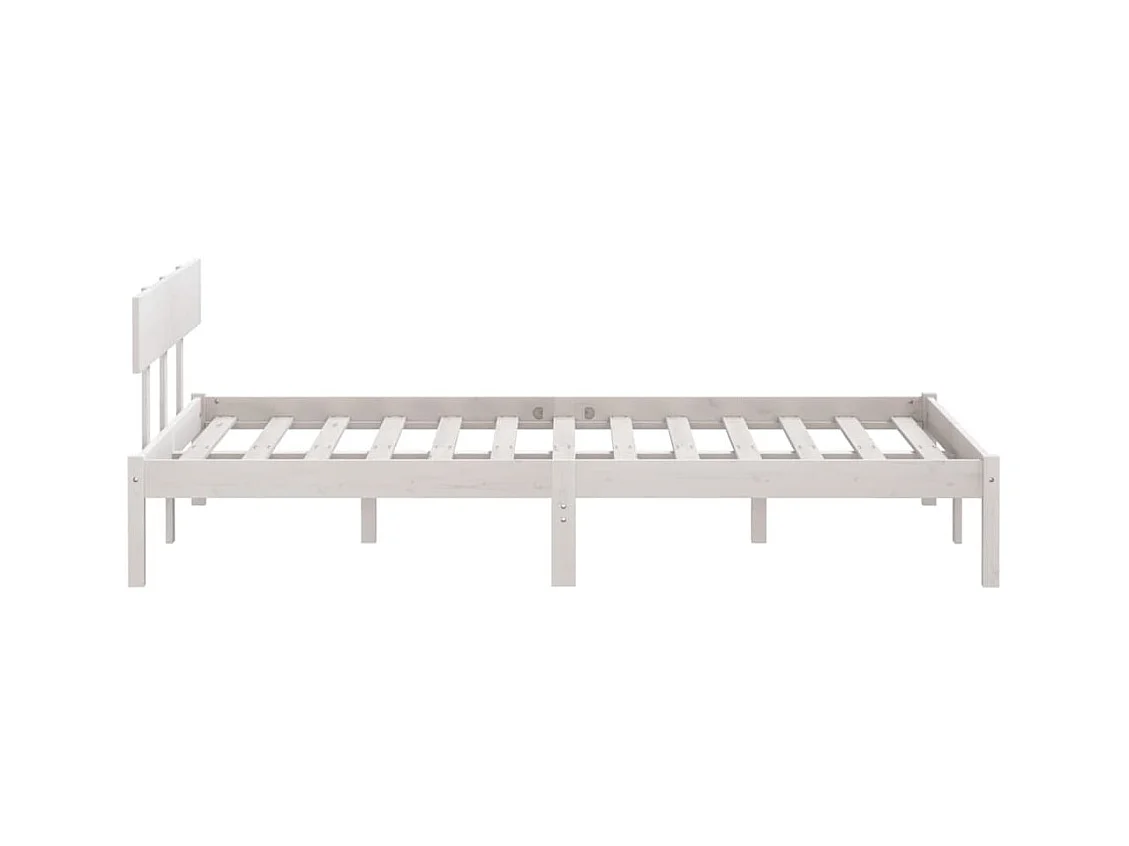 Cadre de lit sans matelas blanc bois massif 160x200 cm