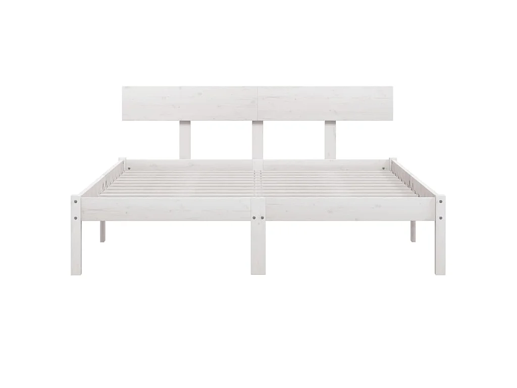 Cadre de lit sans matelas blanc bois massif 160x200 cm